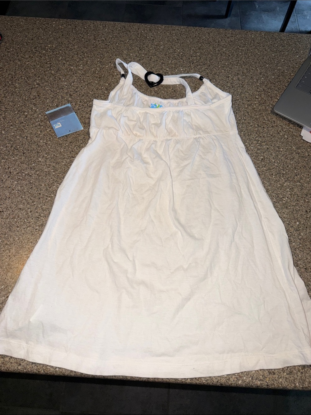 Roxy White Halter Dress with Gathered Bust - Picture 2 of 3